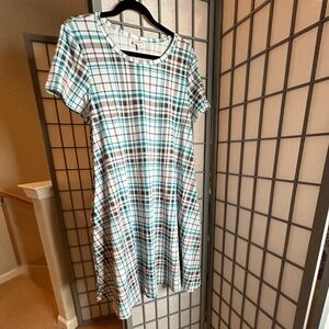 NWT LuLaRoe Jessie Plaid Midi Swing Dress